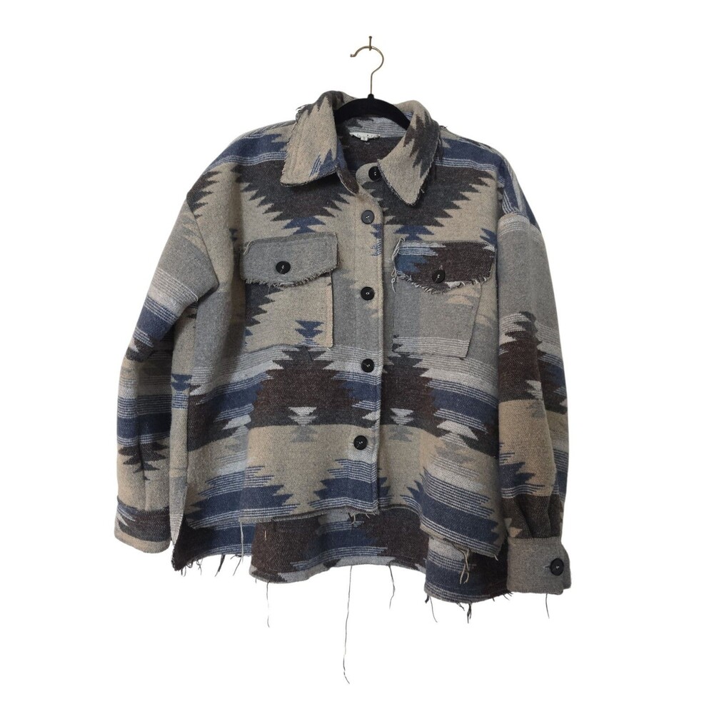 La Miel jacket Sweater Size Small Aztec Gray Button Up